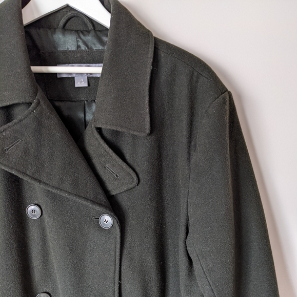 Vintage Dark Green Wool Double Breasted Pea Coat - Picture 3 of 13
